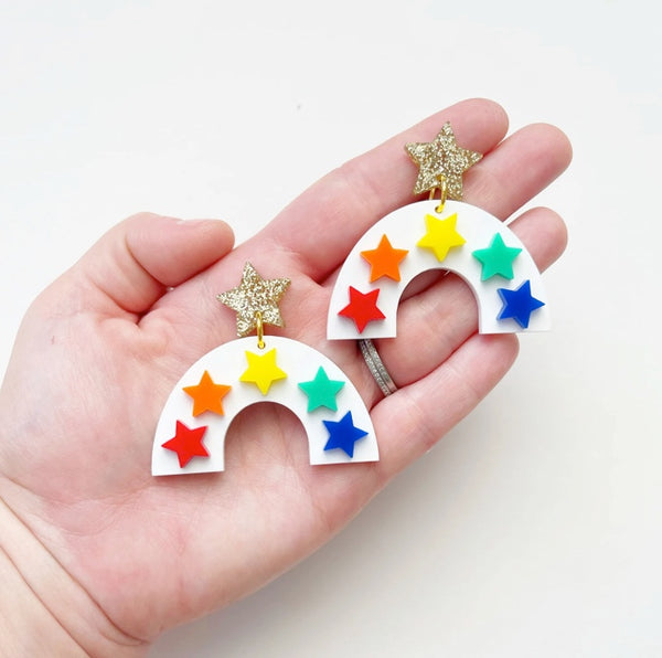 Star Primary Rainbow earrings