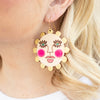 Boho Sun Wooden Earrings