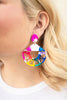 Alcohol Ink Rainbow Statement earrings