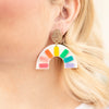 Acrylic Rainbow Statement earrings