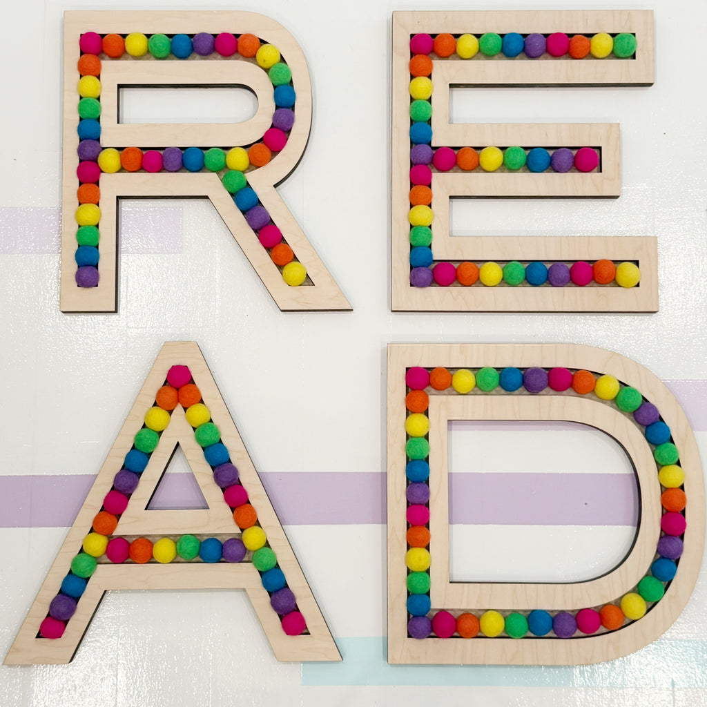 One Row Rainbow READ letters