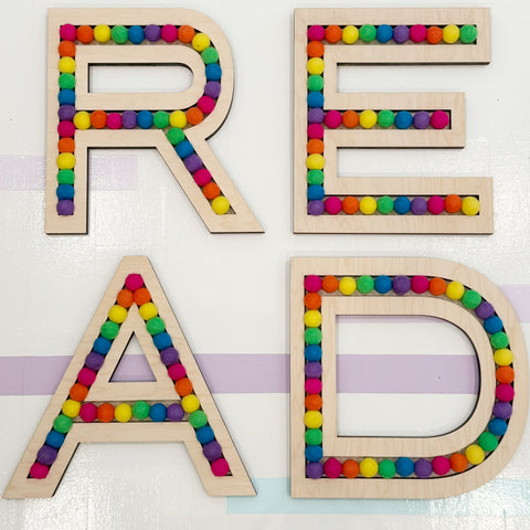 One Row Rainbow READ letters