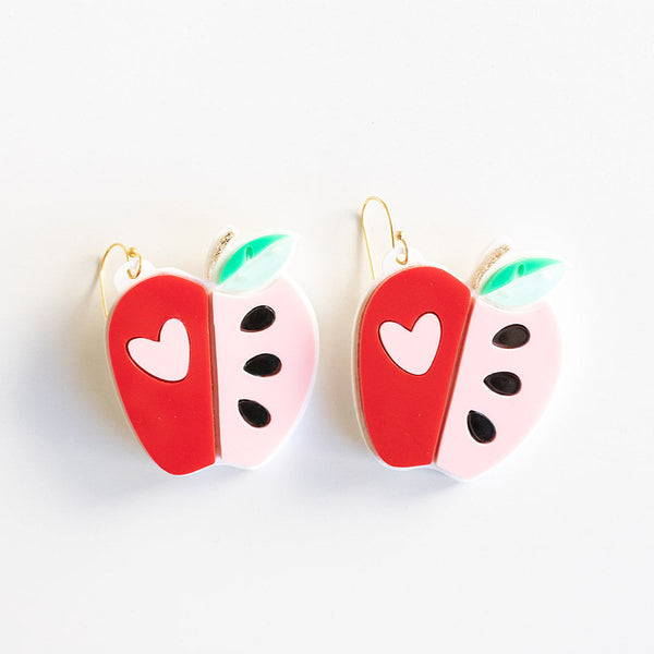 Red Apple Teacher Statement Earrings