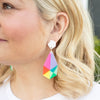 Geometric Rainbow Statement earrings