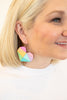 Rainbow Wooden Heart Earrings