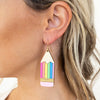 Rainbow Pencil Statement Earrings