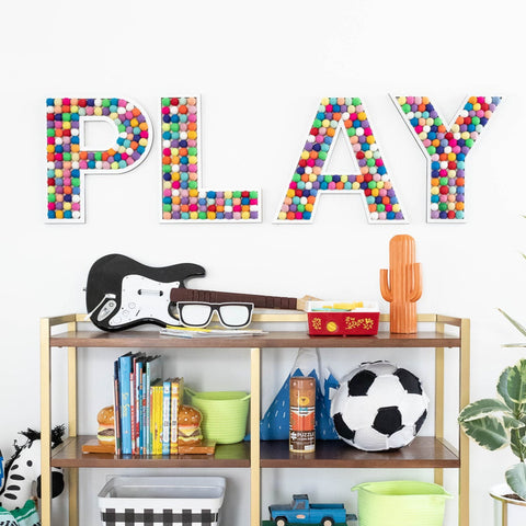 White PLAY Wall Letters